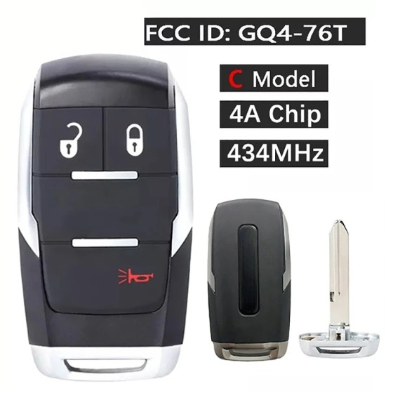 2019-2021 Dodge Ram Pickup / 3-Button Smart Key / PN: 68365299AB / GQ4-76T (AFTERMARKET)